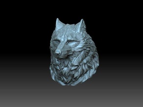 kopf wolf 3d drucken modell figuren 3dexport tier wolfskopf lupus werwolf figur skulptur kunst 3d print model - Mito3D