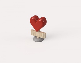 cuore 3d stampa modello in scultura 3dexport regalo testo tavola 3d print model - Mito3D