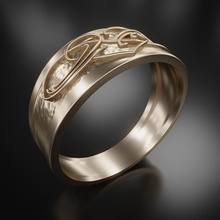 heart - patterned ring print 3d print model - Mito3D