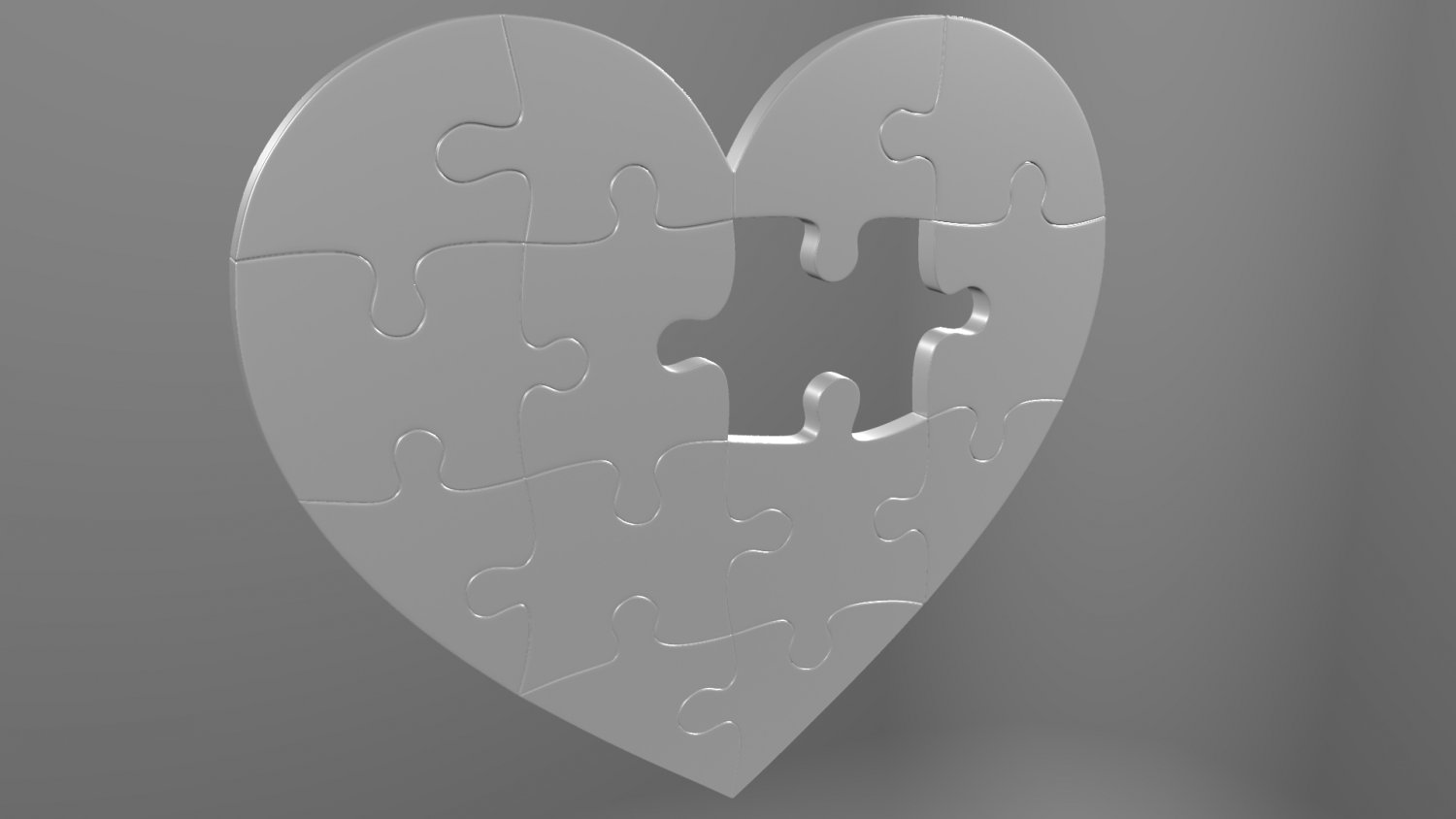 heart 3d printable puzzle valentin love 3d-printable pieces 3D print model - Mito3D