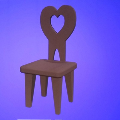 cœur chaise silla 3d impression modèle in meubles 3dexport poupées maison miniatures 3d print model - Mito3D