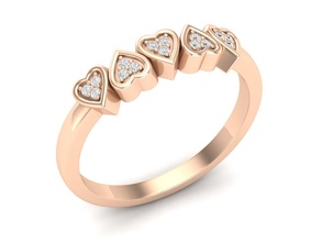 corazón diamante joyería joya anillo mujer compromiso Moda oro matrimonio anillos plata cumpleaños amor enamorado canalla 3d print model - Mito3D