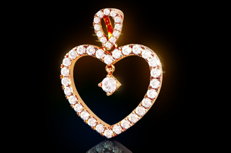 cuore diamante pendente gioiello gioielleria oro argento platino stampabile amore collane ciondoli pendant necklace moda gemme gemma collana Tedesco 3d print model - Mito3D
