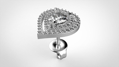 cuore orecchini 3d stampa modello in anelli 3dexport 3d print model - Mito3D