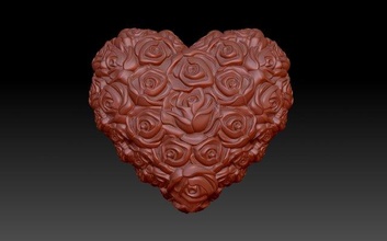 kalp Çiçekler Aşk sevgililer gül güller sevgili takı çiçek 3d print model - Mito3D