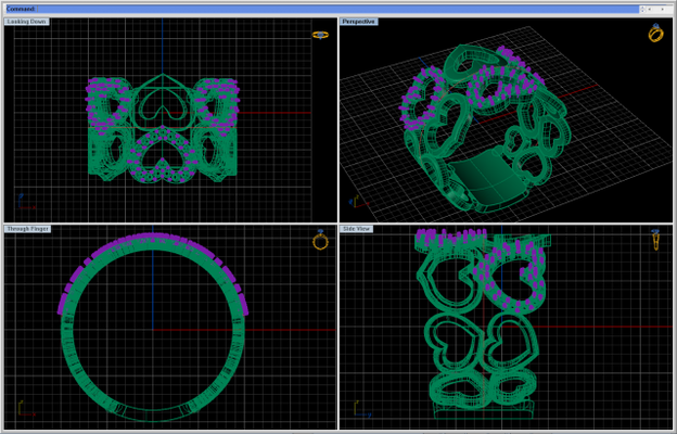 heart free 3d print model in rings 3dexport 3d print model - Mito3D