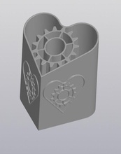 kalp dişli kalemlik 3d yazdır model in dekor 3dexport aşk pinyon masaüstü organizatör makyaj fırça kulp destek kırtasiye depolama 3d print model - Mito3D