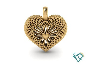 heart golden pendant 3d print model goldenpendant womanpendant jewelry 18k fashionpendant stl printable 3dprinting 3d print model - Mito3D