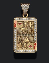 el corazón de jack jugando con tarjeta colgante escritorio reina rey la poker casino ruleta juego carrito compras kard diamante joyería oro plata cubierta as apuesta 21 3d print model - Mito3D