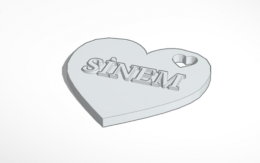 heart keychain named sinem keychains key name 3d print model - Mito3D