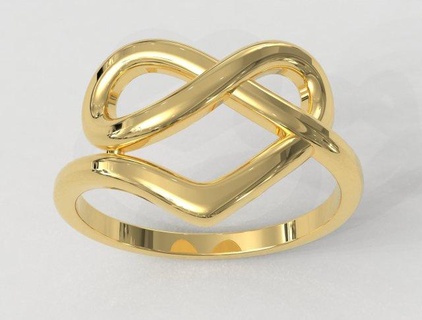kalp düğüm yüzük yüzükler altın gold ring takı jewelry rings paulorani 39 ye modaya uygun moda modern gümüş knot heart Aşk love 3d print model - Mito3D