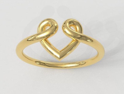 Herz Knoten Ring Ringe Gold Schmuck paulorani modisch Mode modern Silber Liebe knot ring love jewelry heart 3d print model - Mito3D