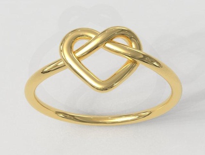 Herz Knoten Ring Ringe Gold gold ring Schmuck jewelry rings paulorani modisch Mode modern Silber Liebe love knot heart Seil 3d print model - Mito3D