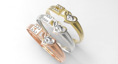 cuore anello di bloccaggio serratura i gioielli 3d print model - Mito3D