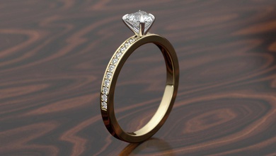 Herz-pave-ring 3d-Druck Modell 3d genial Farbe cut diamond engagement ring gem gold Kopf Herz Schmuck ebnen bedruckbar ist Ringe Runde sterling zwei 3d print model - Mito3D