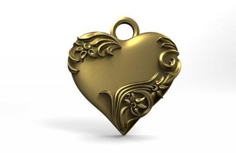 coração pingente joalheria jóia amar 3d print model - Mito3D