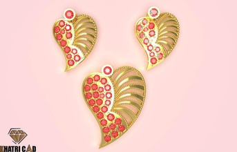 coeur pendentif en perles cœur collier or d'argent de l'habillement la mode bijoux les des indiens imprimable stl d'impression prêt 3d print model - Mito3D