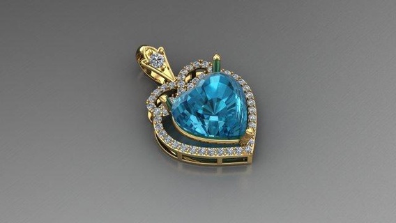 cuore pendente cad file anelli gioielleria squillare diamante gioiello gemma 3dm obj stl stampa braccialetto collana orecchino 3d print model - Mito3D