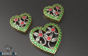 pendentif cœur des fleurs l'amour bijoux de collier le charme stl imprimable or d'argent l'habillement la mode indiens conception 3d print model - Mito3D
