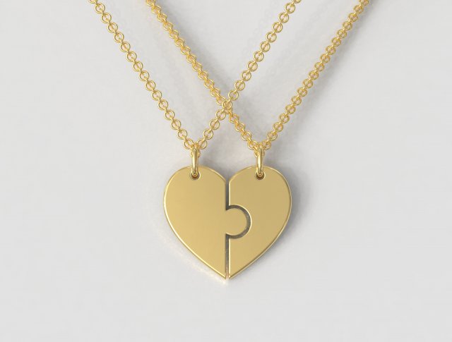 kalp bulmaca kolye 3d yazdır model in kolyeler 3dexport aşk dostluk altın paulorani 39 ye takı gümüş arkadaşlar jewelry necklace heart love pendant puzzle 3D print model - Mito3D