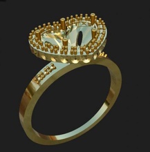 cuore squillare gioielleria anelli Fidanzamento gioiello 3d print model - Mito3D