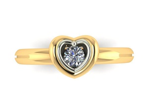 coeur bague bijoux le diamant imprimable de l'anneau cad l'engagement les pierres précieuses la femelle femmes exclusif 3dm stl obj mode or rhinocéros matrice cnc 3d print model - Mito3D