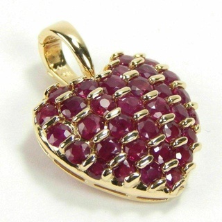 cœur rubis diamant pendentif 6 pendentifs antique luxe rappeur hip bijoux Collier gemme élégant célébrité style bling Urbain Douane ancien 3d print model - Mito3D