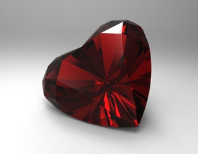 heart shape gem stone jewelry ruby diamond brilliant standard stp luxury precious sapphire diamant ring love obj fbx stl 3d print model - Mito3D