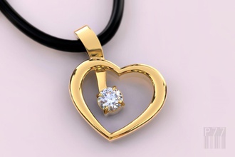 cuore di pietra ciondolo gioielli gioiello la diamante gemme 3d modello stl cnc stampa stampabile 3d print model - Mito3D