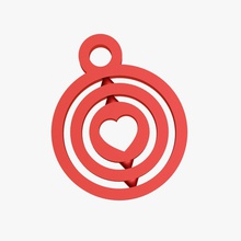 heart symbol keychain kit parts circles rotational trinket souvenir medallion pendant adornment valentines amour love gift 3d print model - Mito3D