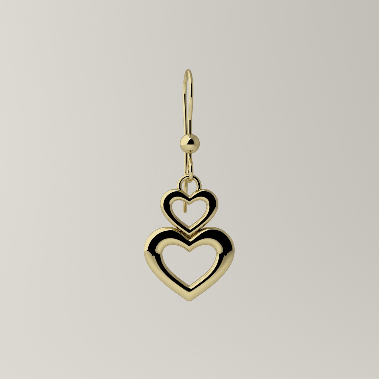 hearts earrings jewel jewellery jewelry valentine heart love rhodium silver printable gift gold women white earring couple pair human-heart sterlingjewel sterling 3D print model - Mito3D
