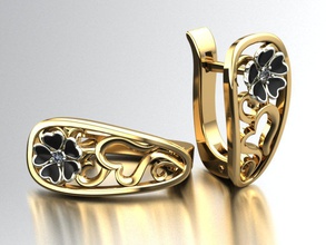 her yerde kalpler parlayan lüks mücevher değerli gem <url> parlak küpe moda ve güzellik emal whitegold çiçekler gold14k 3d print model - Mito3D