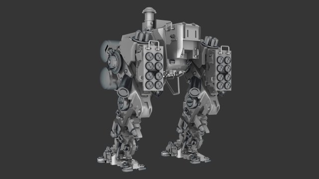 heavy mech robot military warrior scifi bot armor future combat weapon robotic machine mechanical futuristic mecha drone soldier gun army character 3D print model - Mito3D