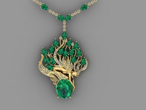 hechizo neacklace magerit 3d print model in necklaces 3dexport gold neacklcae pendant gemm diamond peridot emerald woman lady gift niloofar-mirshahidi 3d print model - Mito3D