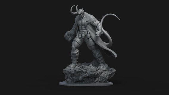 heellboy print 3d monsters & creatures printing sculpt zbrush criatura monster stl toys 3d print model - Mito3D