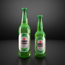 heineken flasche bier 3d modell getränk 3dexport niederlande alkohol betrunken wasser transparent deckel grün kiste glas kneipe lebensmittel 3d print model - Mito3D
