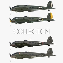 heinkel he 111 battaglia of gran bretagna collezione 3d modello in bombardiere 3dexport ww2 durante seconda guerra mondiale aereo aeromobili tedesco reich luftwaffe 3d print model - Mito3D