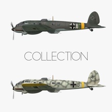 heinkel he 111 östlich sammlung 3d modell bomber 3dexport ww2 wwii krieg flugzeug deutsche reich luftwaffe 3d print model - Mito3D