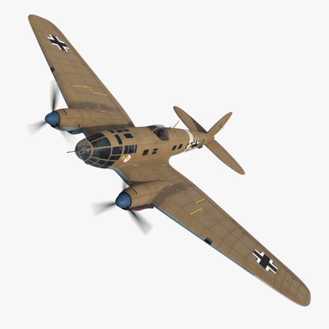 heinkel he 111 s7 ha 3d modell bomber 3dexport ww2 wwii krieg flugzeug deutsche reich luftwaffe 3D print model - Mito3D