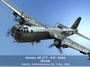 heinkel 177 a5 agarre 5kg 100 grifo bombardeo aeronave aire fuerza combatiente Luftwaffe alemán Alemania reich guerra Guerra Mundial ww2 ruhrstahl 3d print model - Mito3D