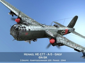 heinkel 177 agarre 6nsk grifo bombardeo aeronave aire fuerza combatiente Luftwaffe alemán Alemania reich guerra Guerra Mundial ww2 ruhrstahl bomba 3d print model - Mito3D