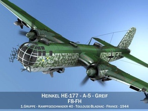 heinkel he 177 greif f8fh 3d modell bomber 3dexport flugzeug luft kämpfer luftwaffe deutsche deutschland deutsches reich krieg wwii 3d print model - Mito3D