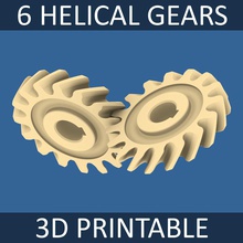 helical gear collection 02 3d print model in mechanical parts 3dexport sprocket cog wheel power transmission rotate rotation rotary motion machine component tooth teeth mesh engineering 3d print model - Mito3D