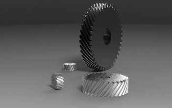 helical gears helical-gear helical-bevel-gear sprocket science engineering 3d print model - Mito3D