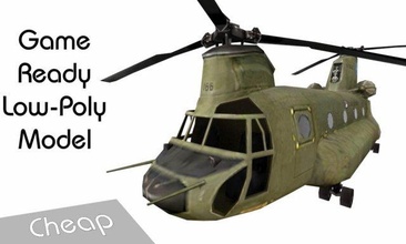 helicopter game ready model helecopter military game-ready 3d print model - Mito3D