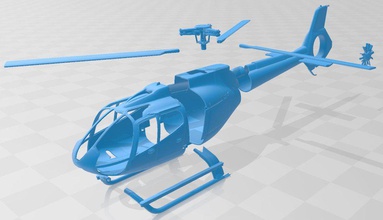 helicopter printable 3d print model in automotive 3dexport separate parts hobby rc air plane helicoptero 3d print model - Mito3D