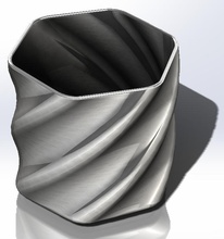 helix pot desk desktop tub cup 3d print model - Mito3D