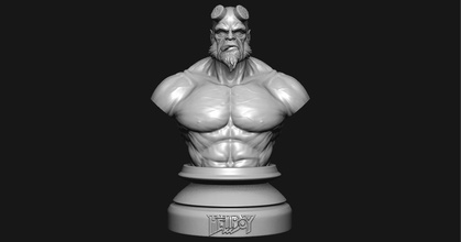 hell boy 20019 bust hellboy hell boy anatomy game film marvel dc comic monster demon art statue scupltures bust