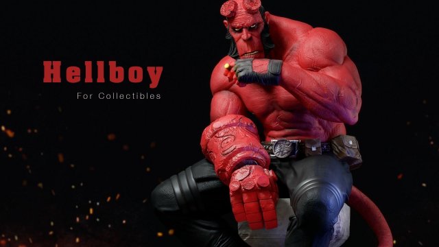 hellboy fanart 3d printable print model in monsters & creatures 3dexport collectible collection hell-boy demon creature satanic 3D print model - Mito3D