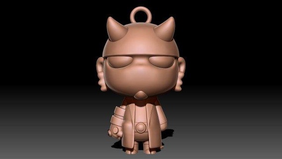 hellboy keychain figurines comic bust head portrait hero miniature figure collectibles toys 3dprinting statue printable human geek male art sculptures 3d print model - Mito3D